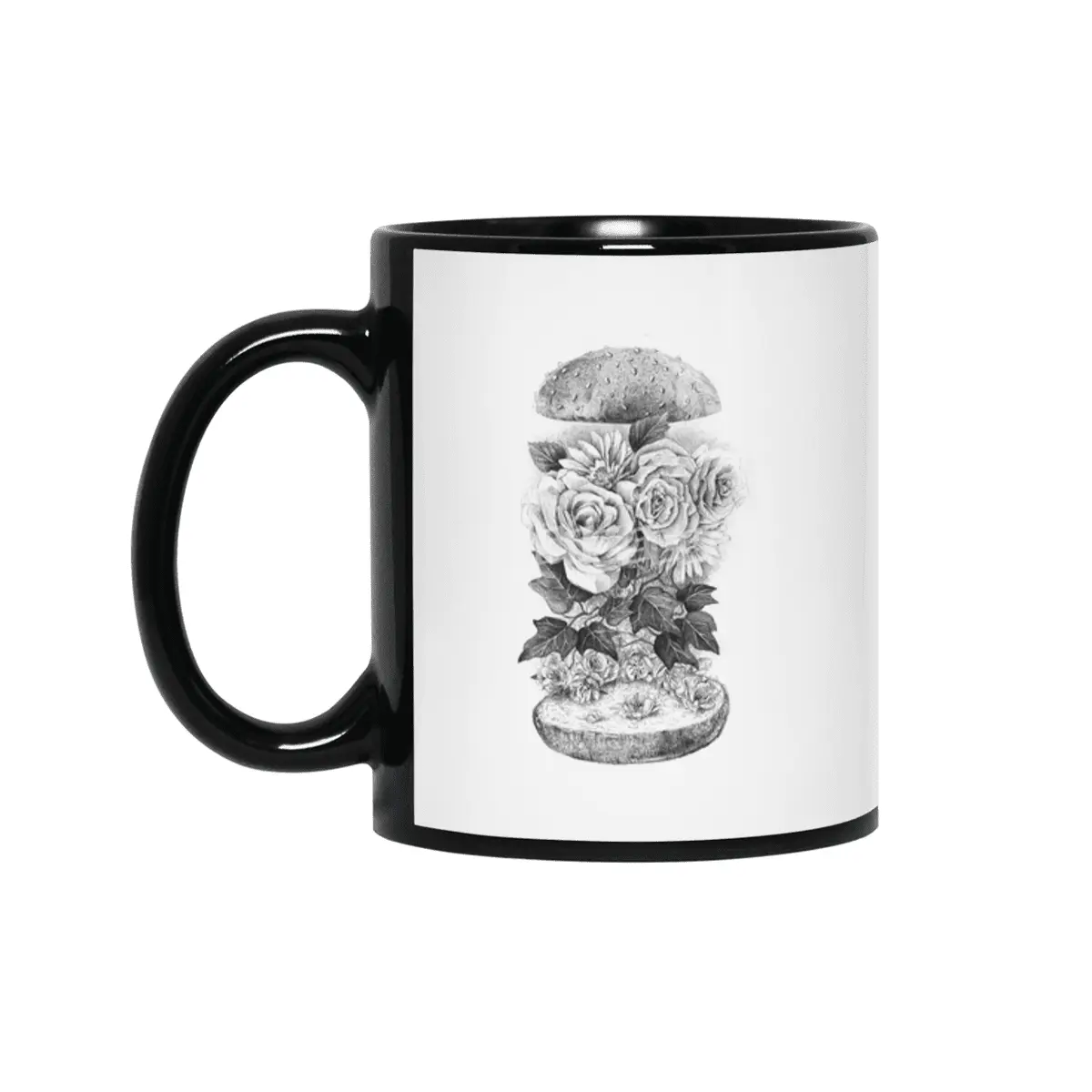 Flower Burger Siyah Kupa