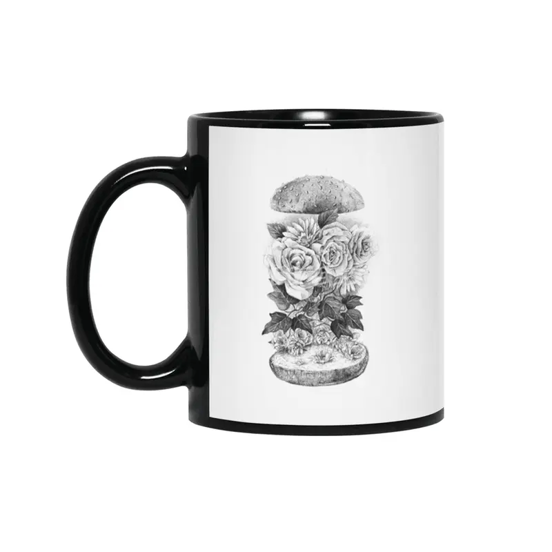 Flower Burger Siyah Kupa