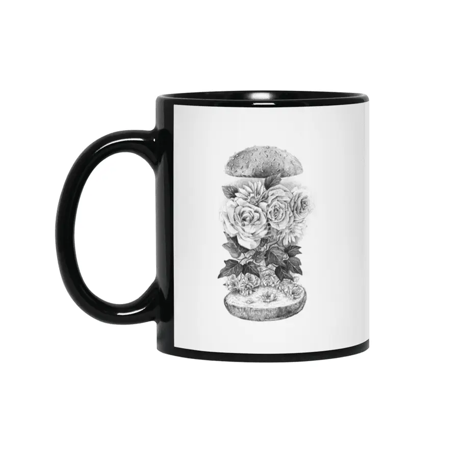 Flower Burger Siyah Kupa