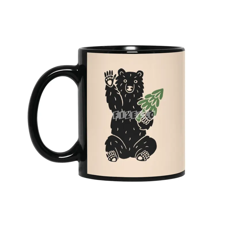 Bear in the Woods Siyah Kupa