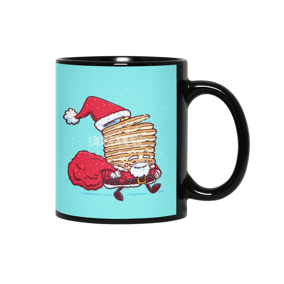 Santa Pancake Siyah Kupa