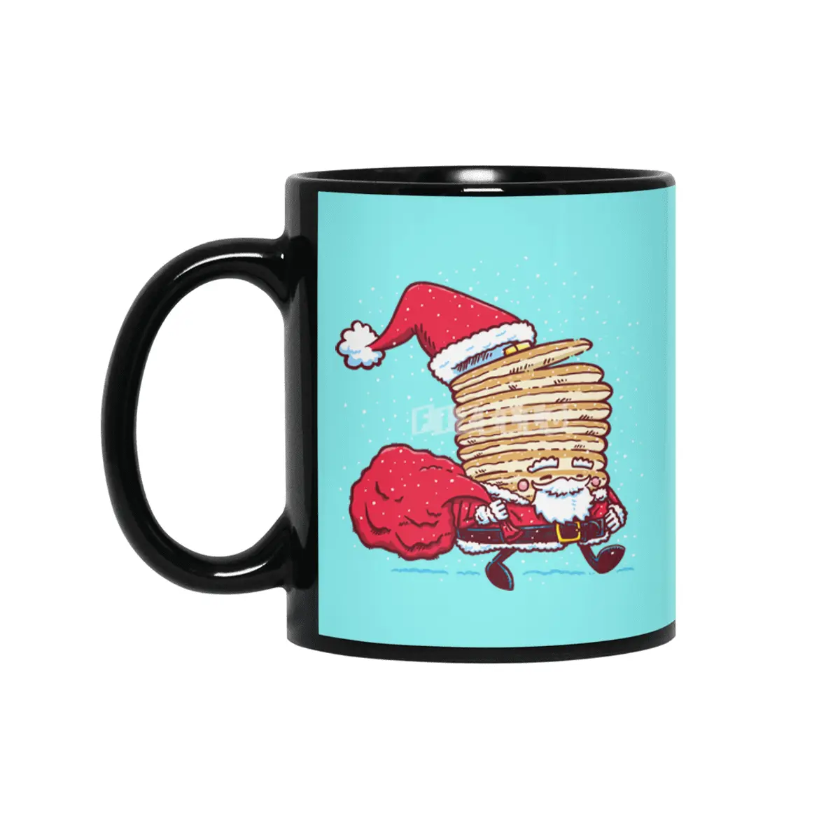 Santa Pancake Siyah Kupa