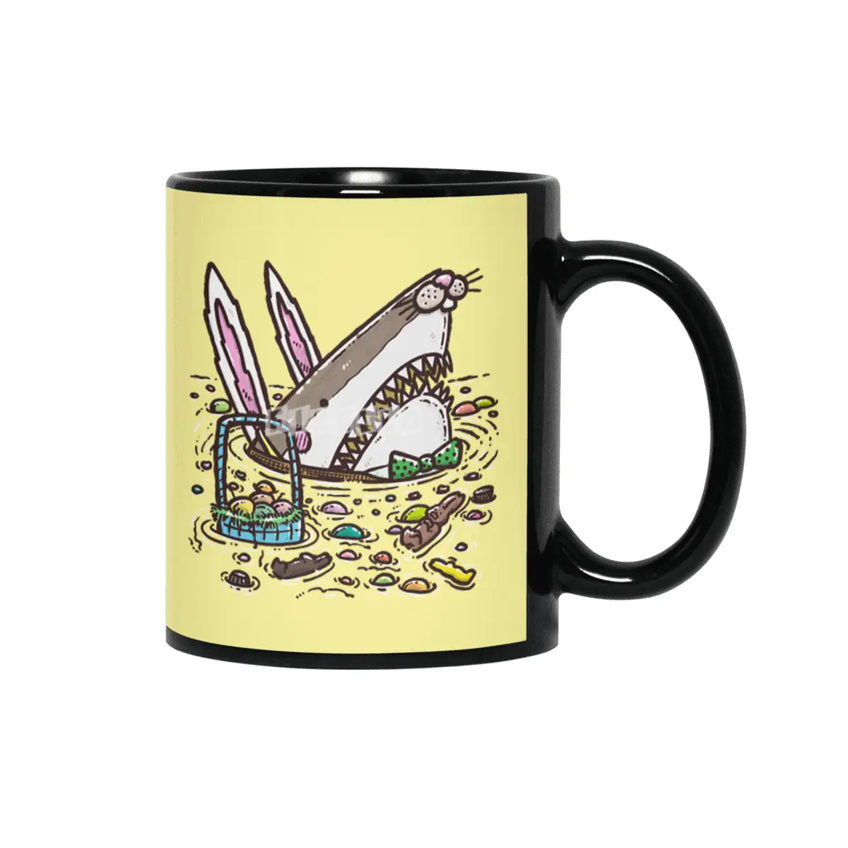 The Easter Bunny Shark II Siyah Kupa