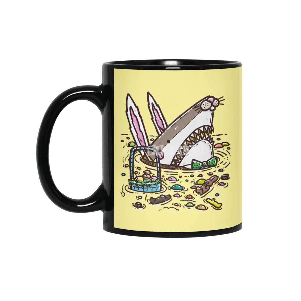The Easter Bunny Shark II Siyah Kupa