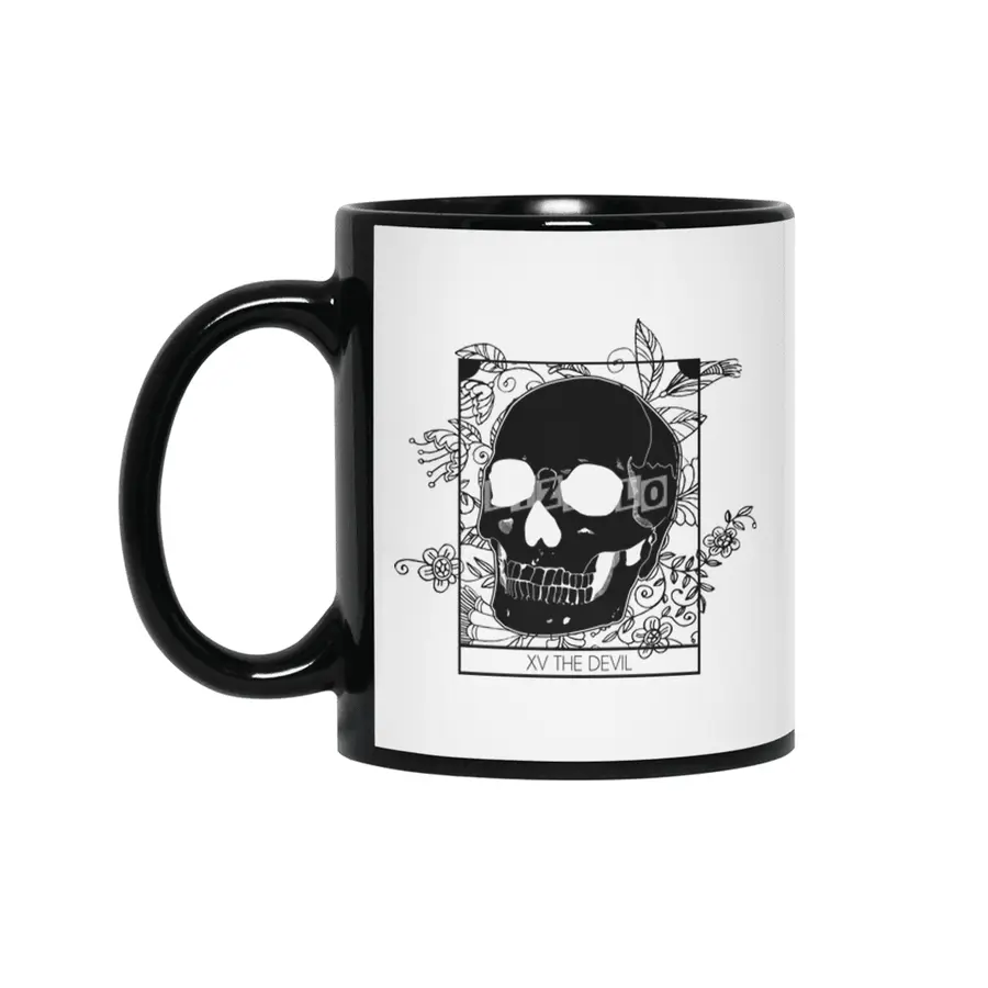 Tarot Death Wicca Skull Witch Magicka Siyah Kupa