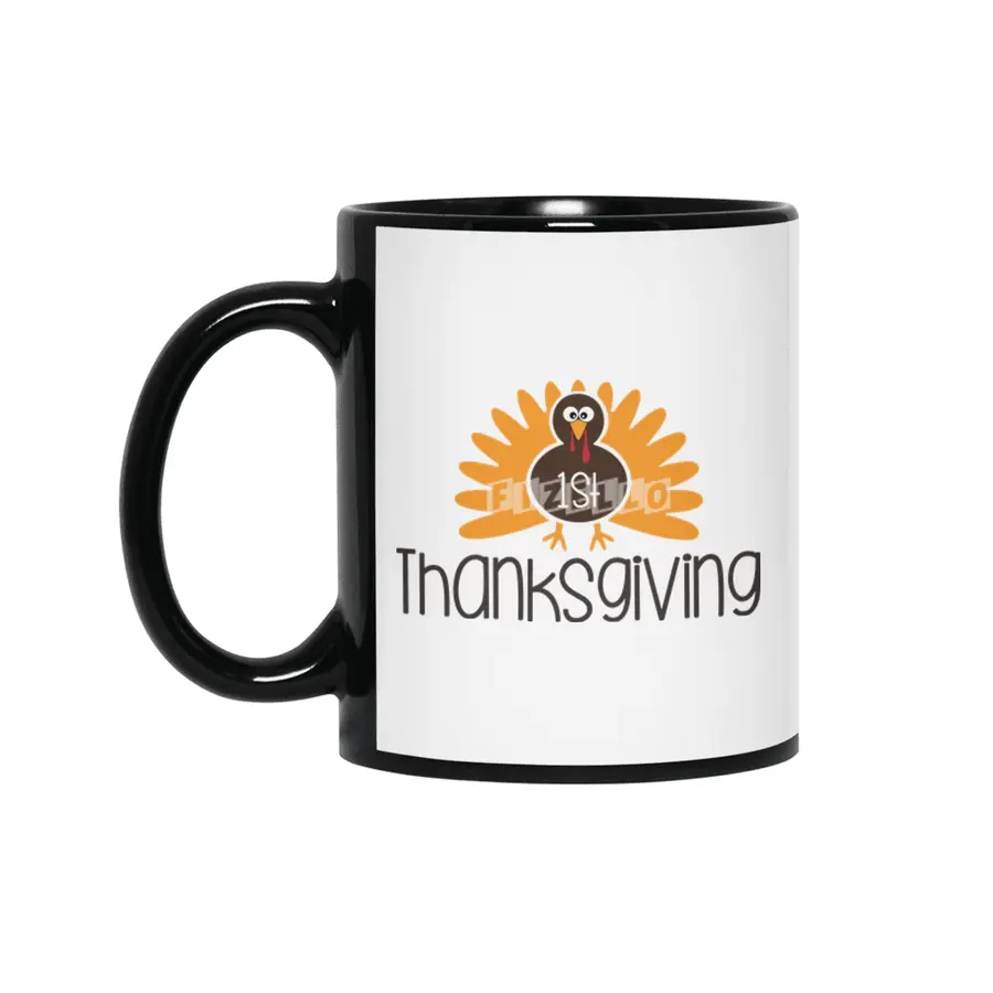 1st Thanksgiving Day Outfits Turkey Siyah Kupa