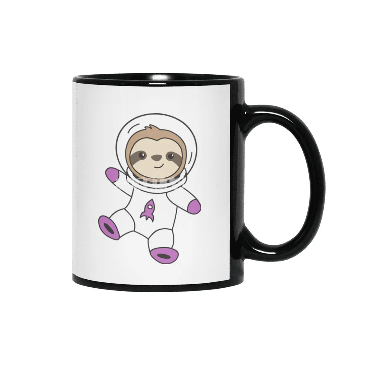 Astronaut Sloth Planet Earth Mars Space Siyah Kupa