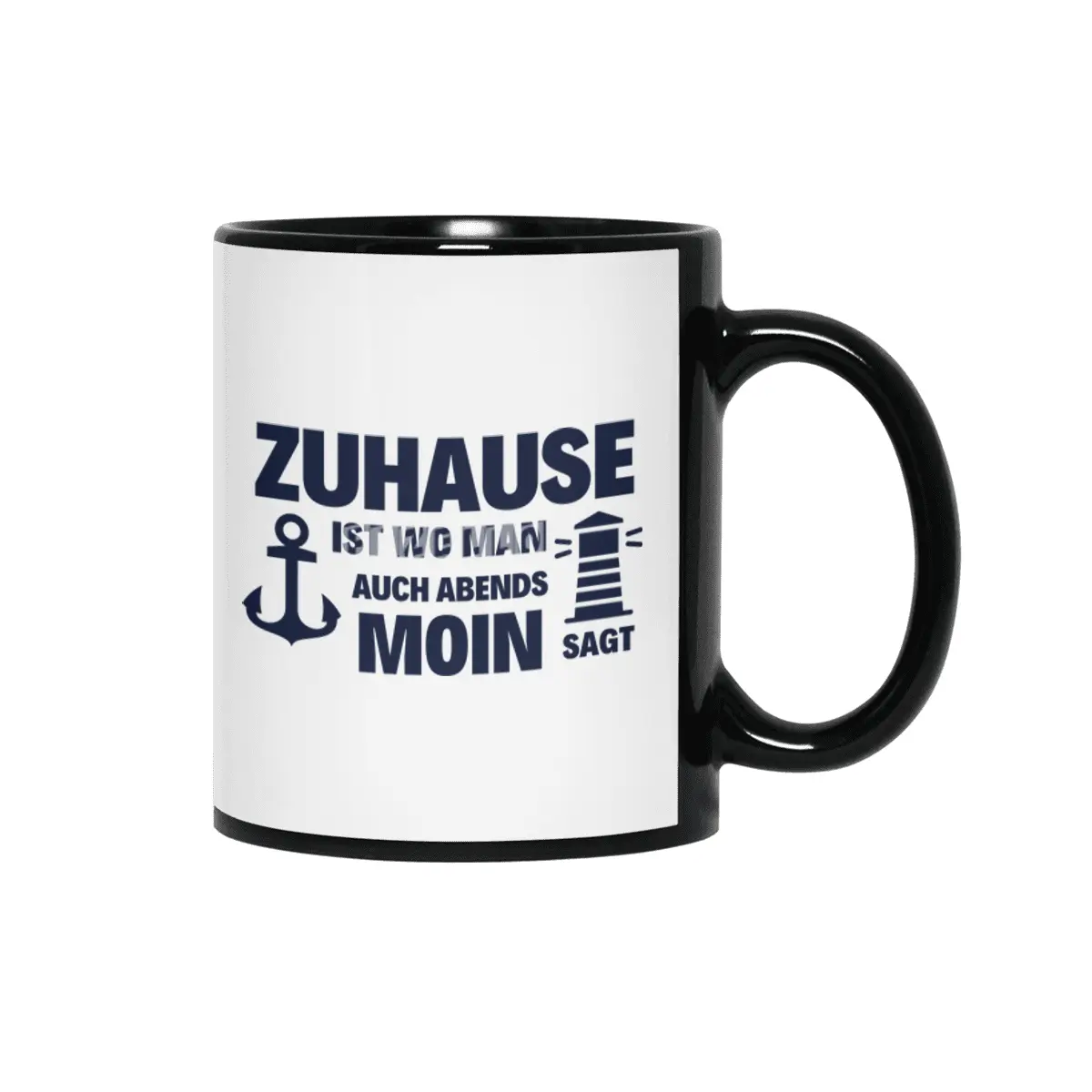 At Home Moin Lighthouse Seagull North Sea Anchor Siyah Kupa