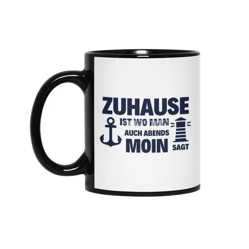 At Home Moin Lighthouse Seagull North Sea Anchor Siyah Kupa