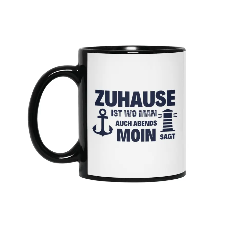 At Home Moin Lighthouse Seagull North Sea Anchor Siyah Kupa