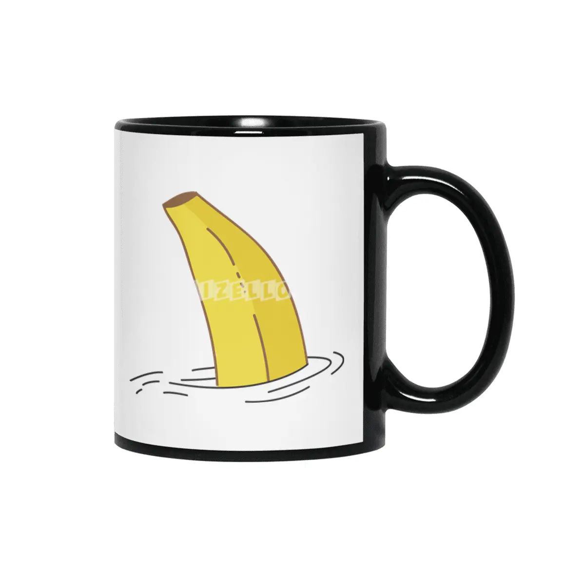 Banana Shark Fin Funny Banana Shark Fish Siyah Kupa