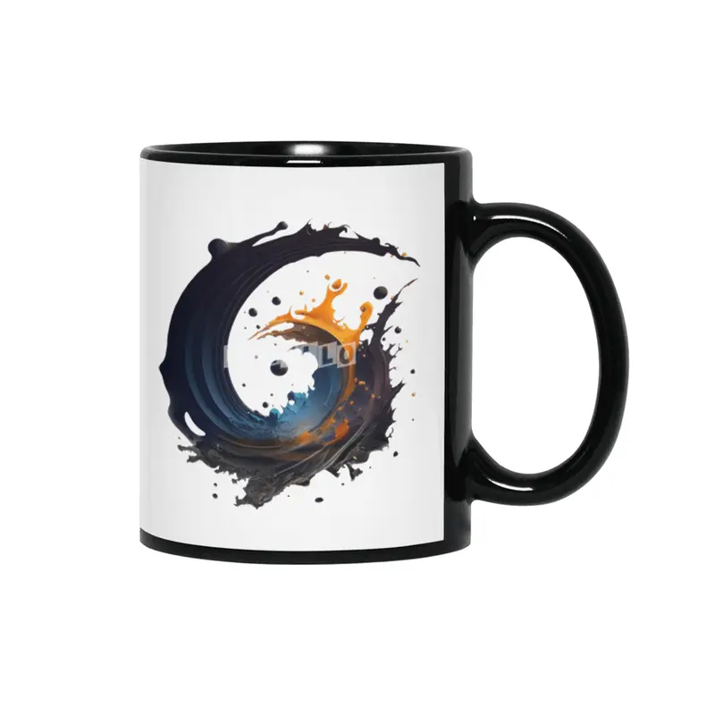 ink splash Siyah Kupa