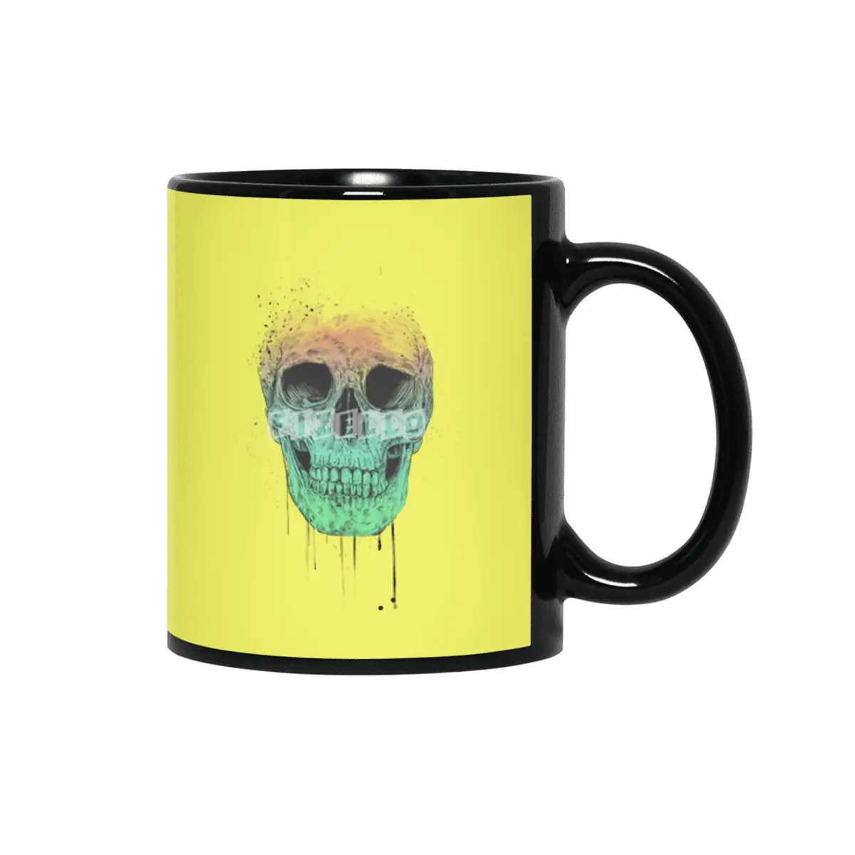 Pop art skull Siyah Kupa