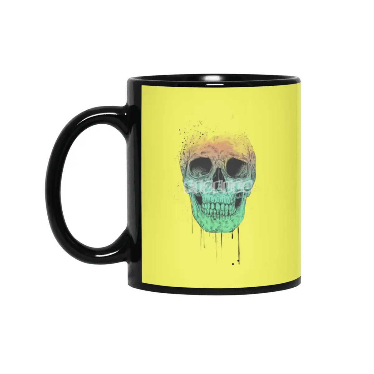 Pop art skull Siyah Kupa