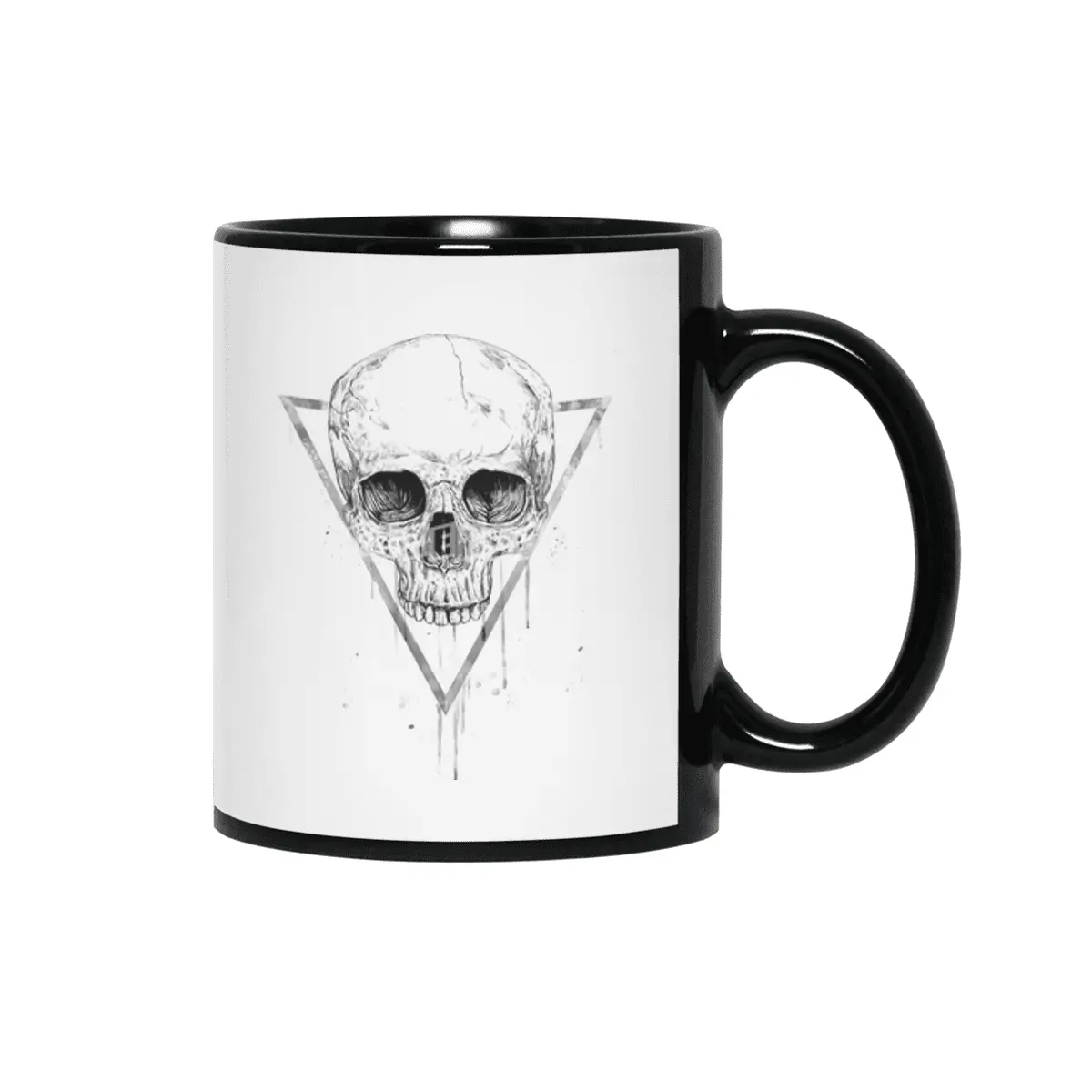 Skull in a triangle (bw) Siyah Kupa