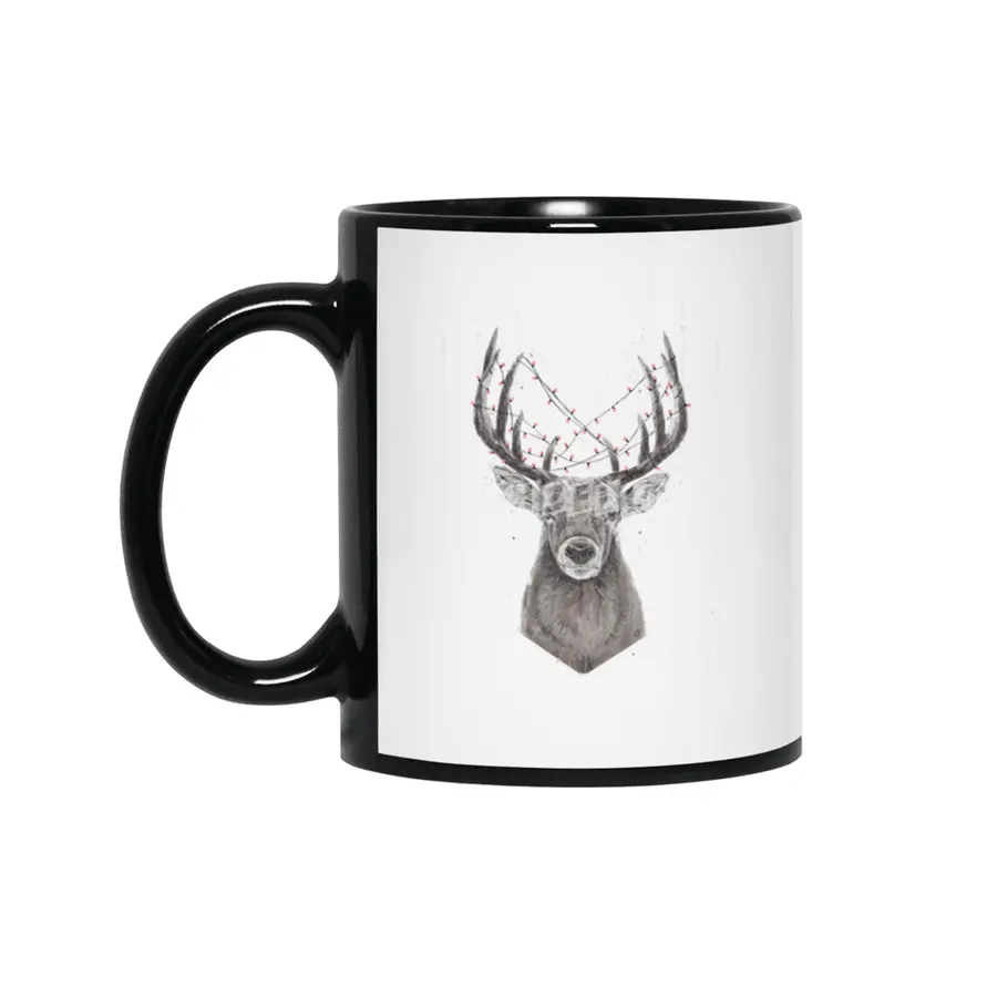Xmas deer Siyah Kupa