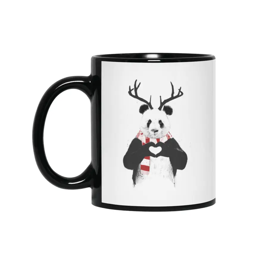 Xmas panda Siyah Kupa