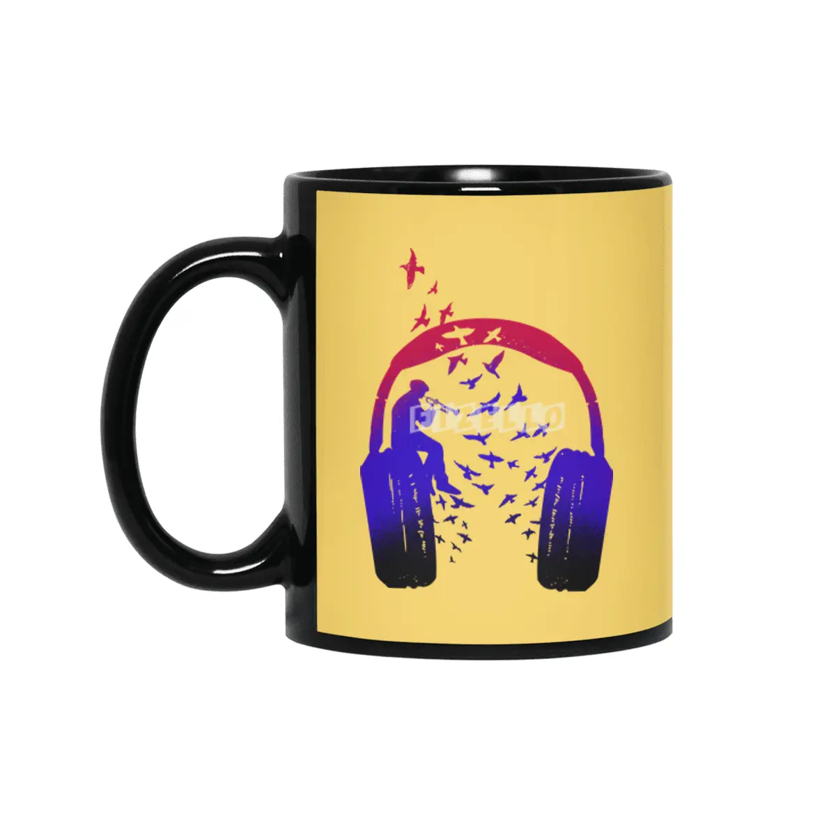Headphone Music Bugle Siyah Kupa