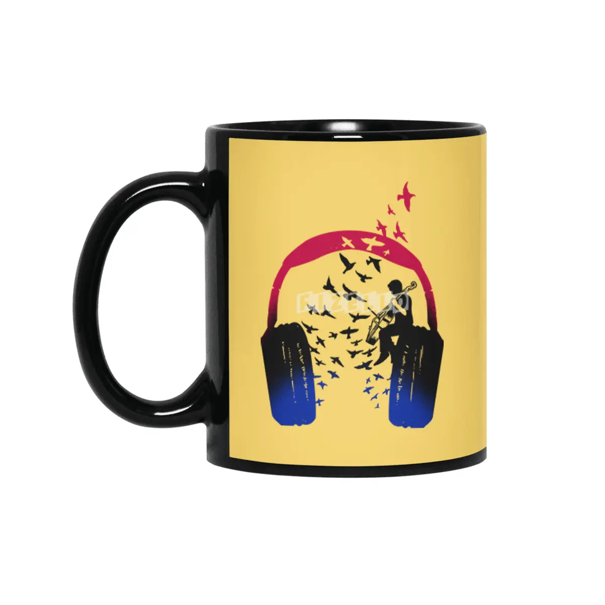 Headphone Music Cello Siyah Kupa