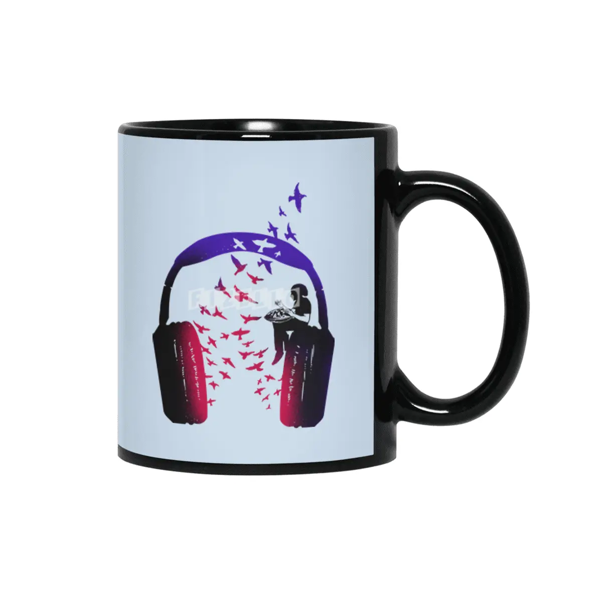 Headphone Music Hang Drum Siyah Kupa