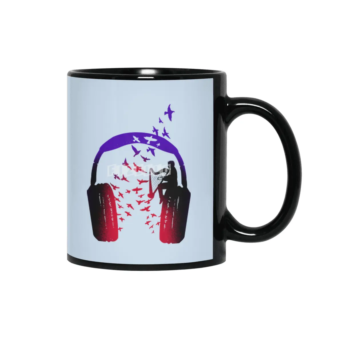 Headphone Music Harp Siyah Kupa