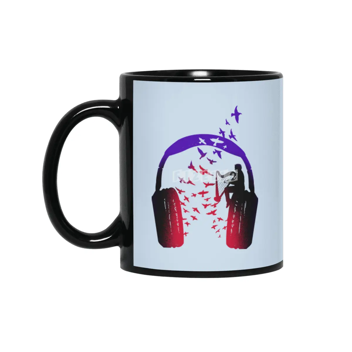 Headphone Music Harp Siyah Kupa