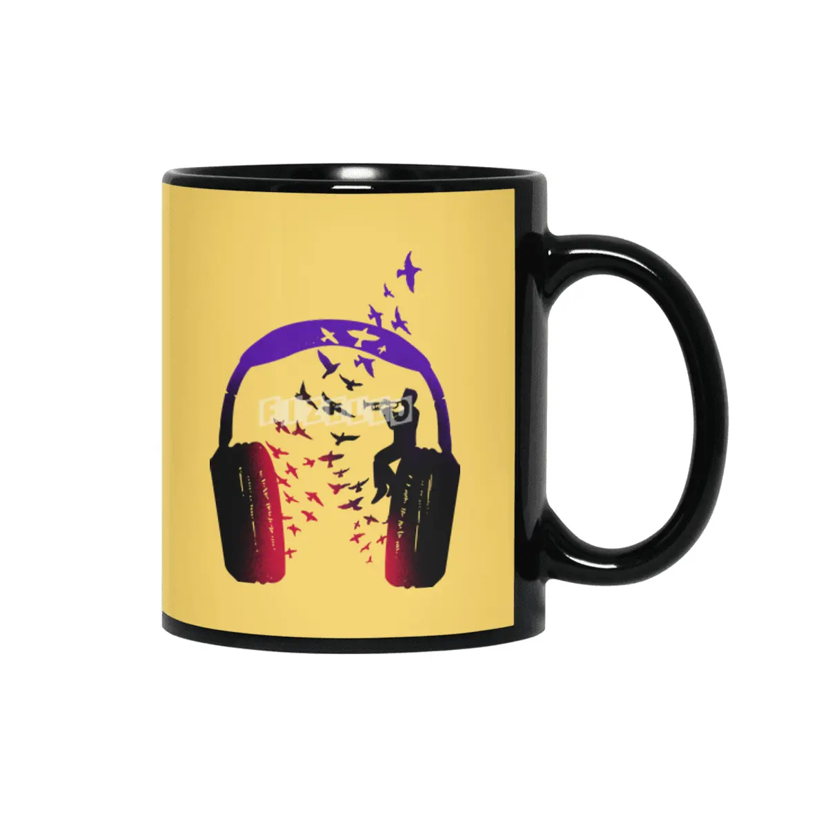 Headphone Music Trumpet Siyah Kupa