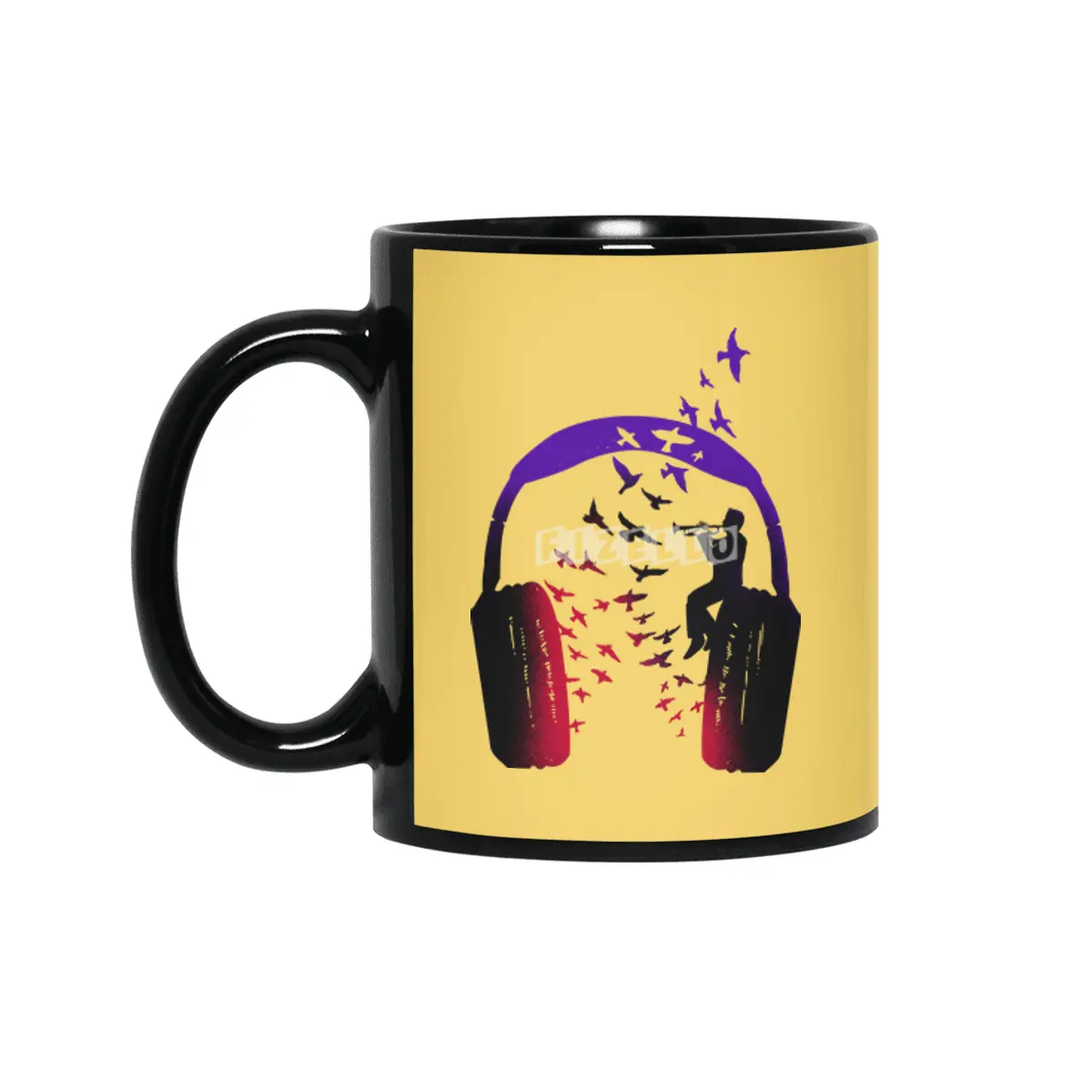 Headphone Music Trumpet Siyah Kupa