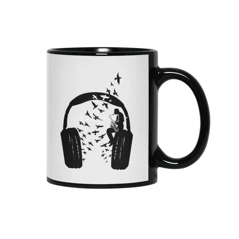 Headphone Saxophone Siyah Kupa