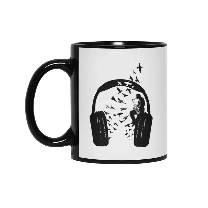 Headphone Saxophone Siyah Kupa
