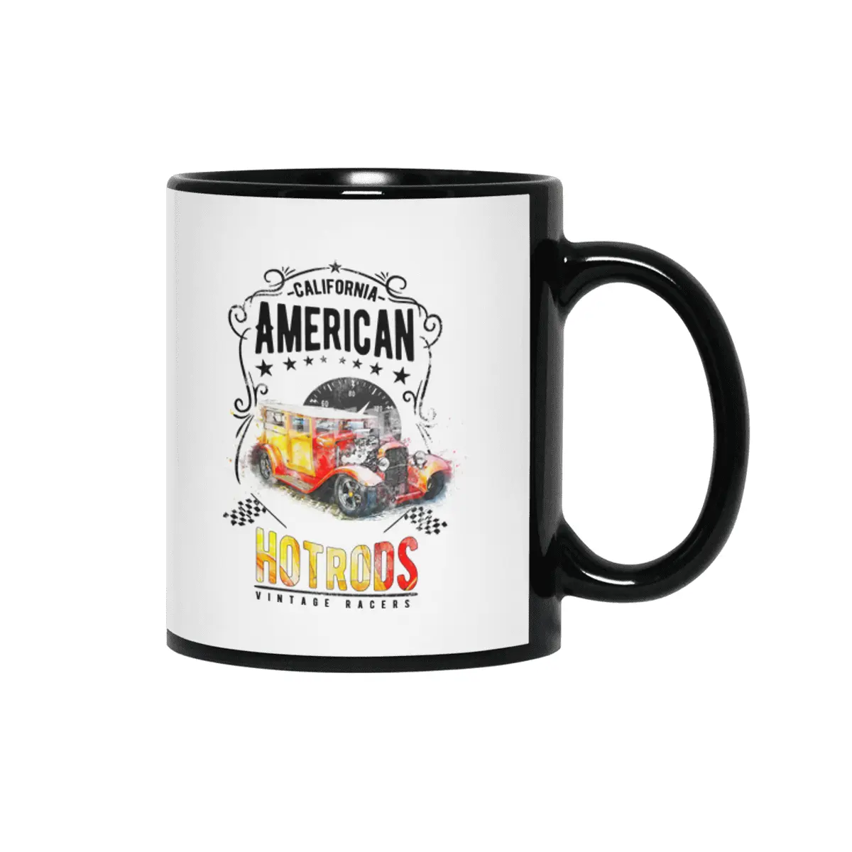 American Hot Rod Hotrod Racing Car Gift Siyah Kupa