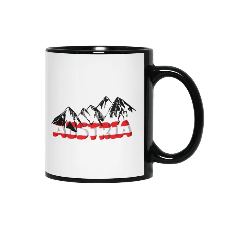 Austria Holiday Climbing Alps Mountains Gift Siyah Kupa