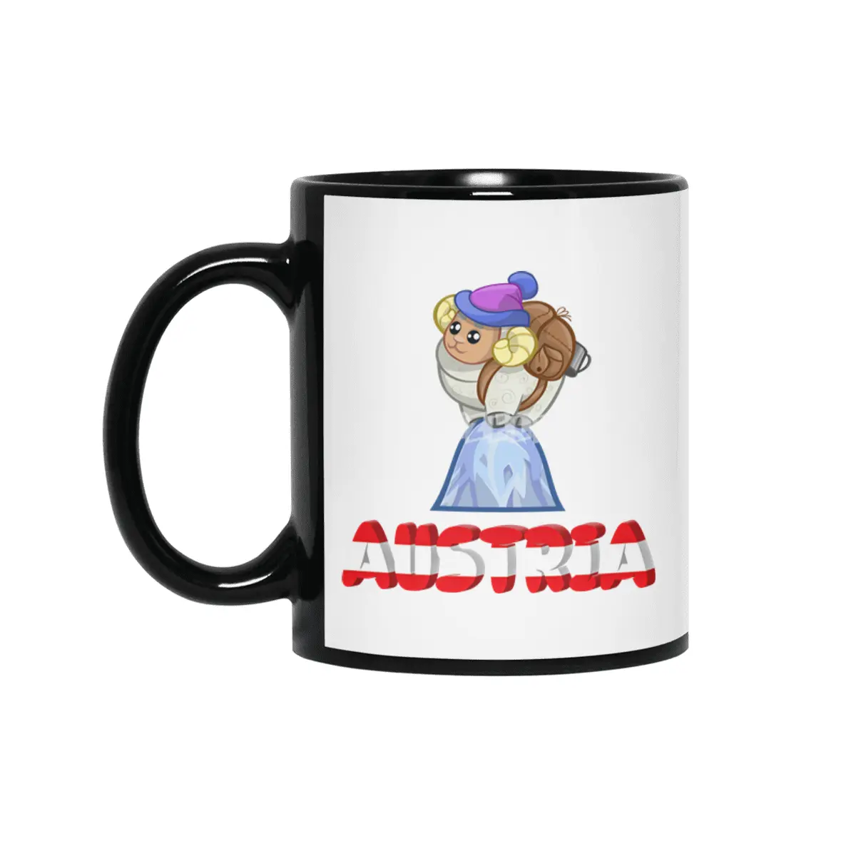 Austria Holiday Eagle Alps Mountains Gift Siyah Kupa