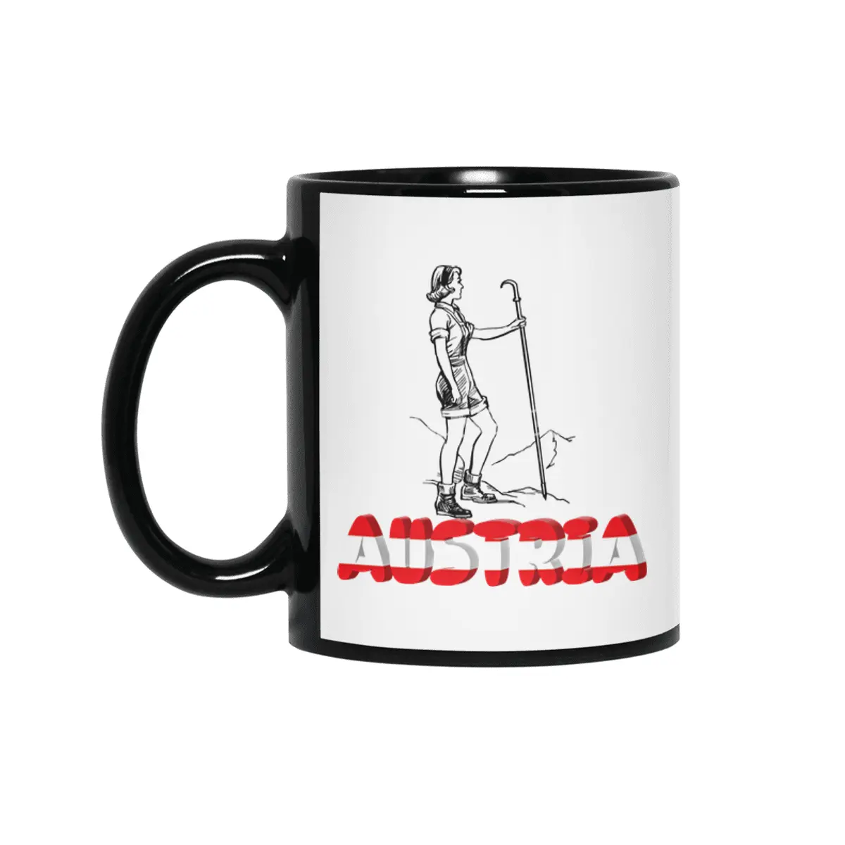 Austria Holiday Eagle Alps Mountains Gift Siyah Kupa