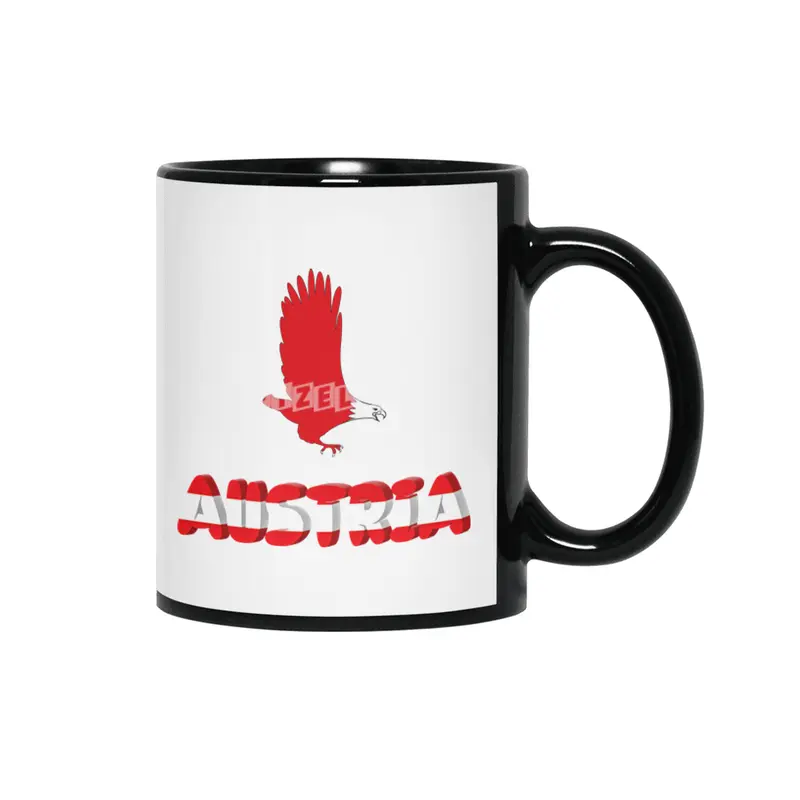 Austria Holiday Eagle Alps Mountains Gift Siyah Kupa