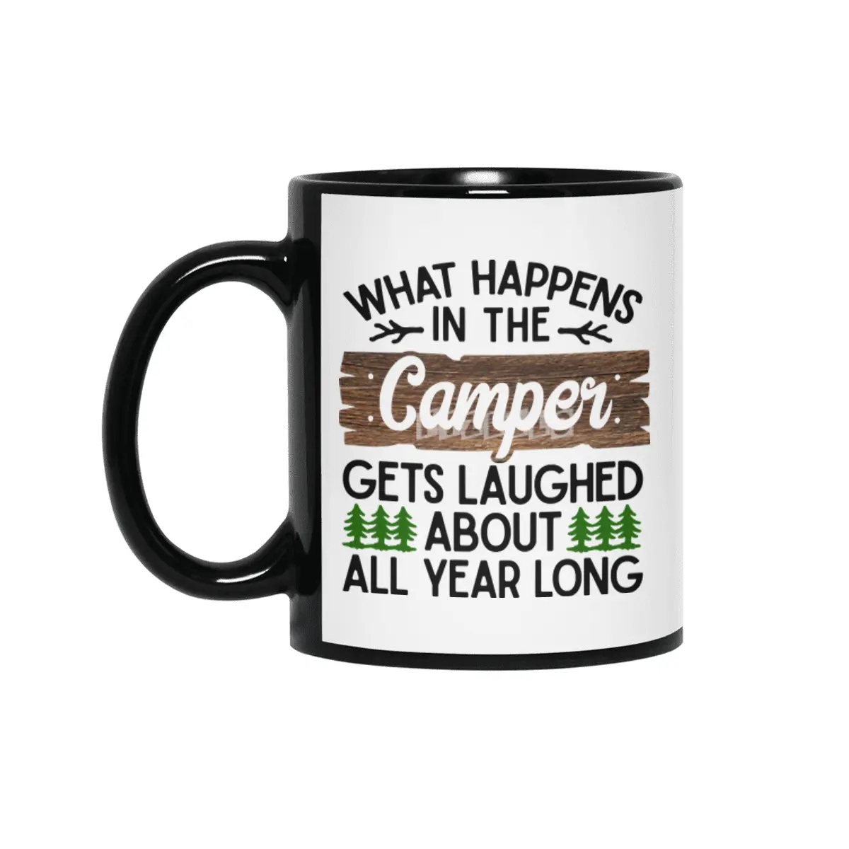 Camping Camper Vacation Motorhome Adventure Gift Siyah Kupa