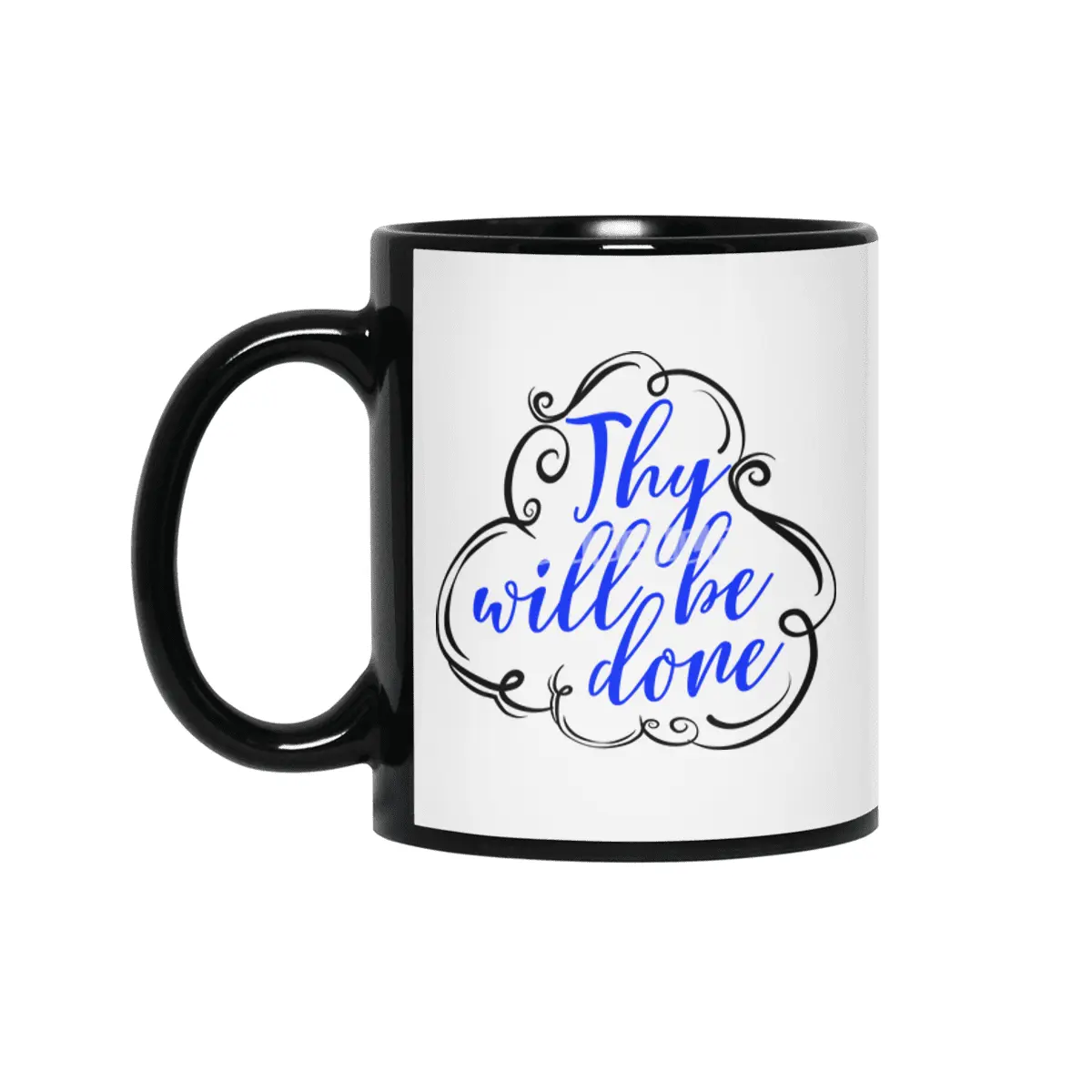 Faith, Love, Hope, Religion Bible Saying Siyah Kupa