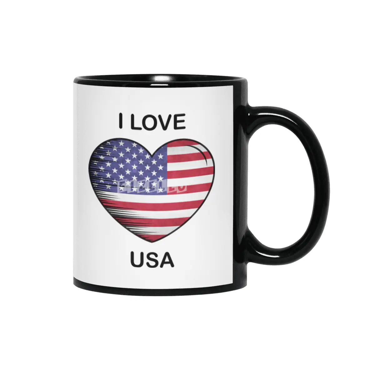 I Love America USA, My Home, My Country Siyah Kupa
