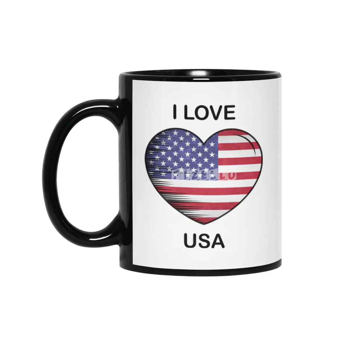 I Love America USA, My Home, My Country Siyah Kupa