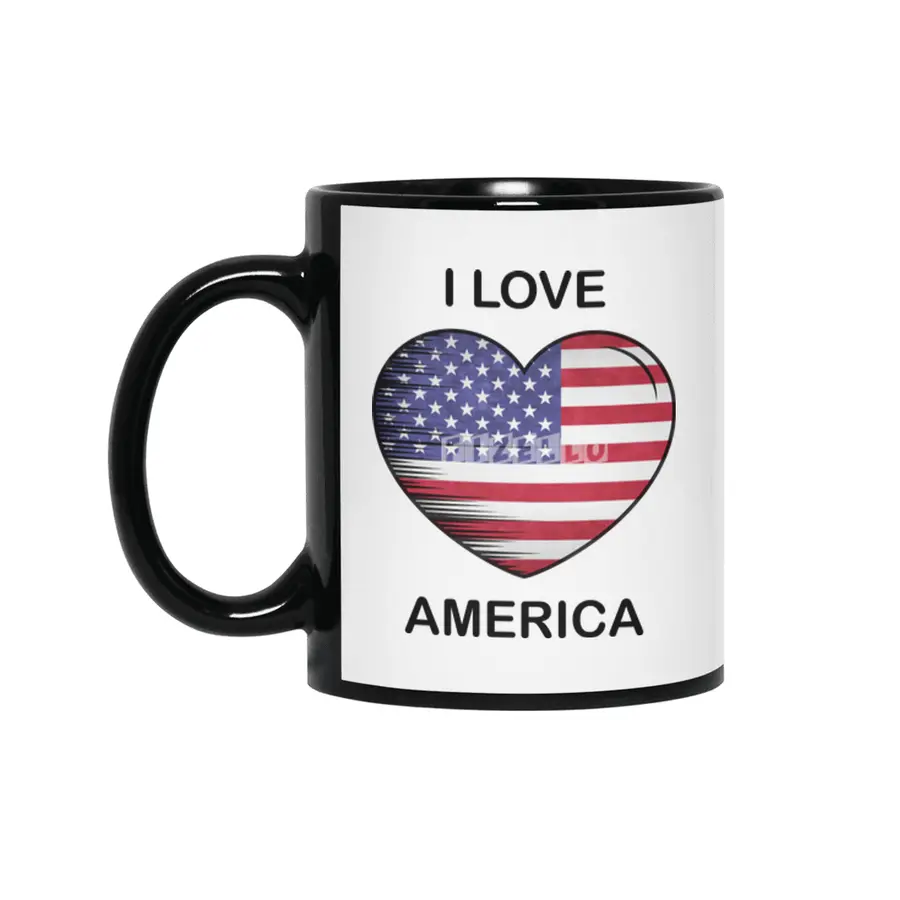 I Love America USA, My Home, My Country Siyah Kupa