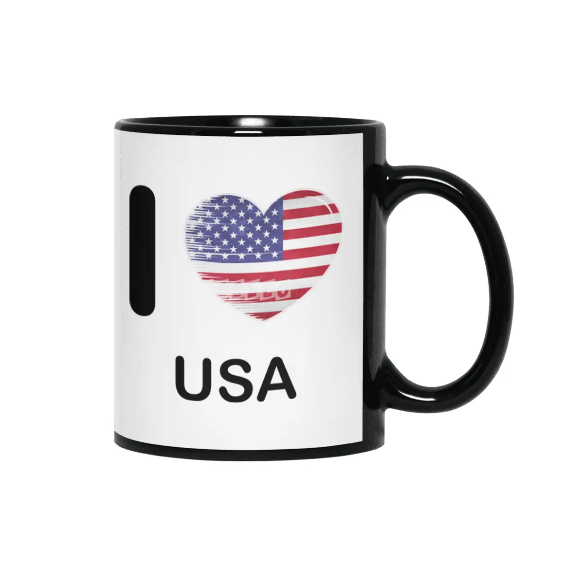 I Love America USA, My Home, My Country Siyah Kupa