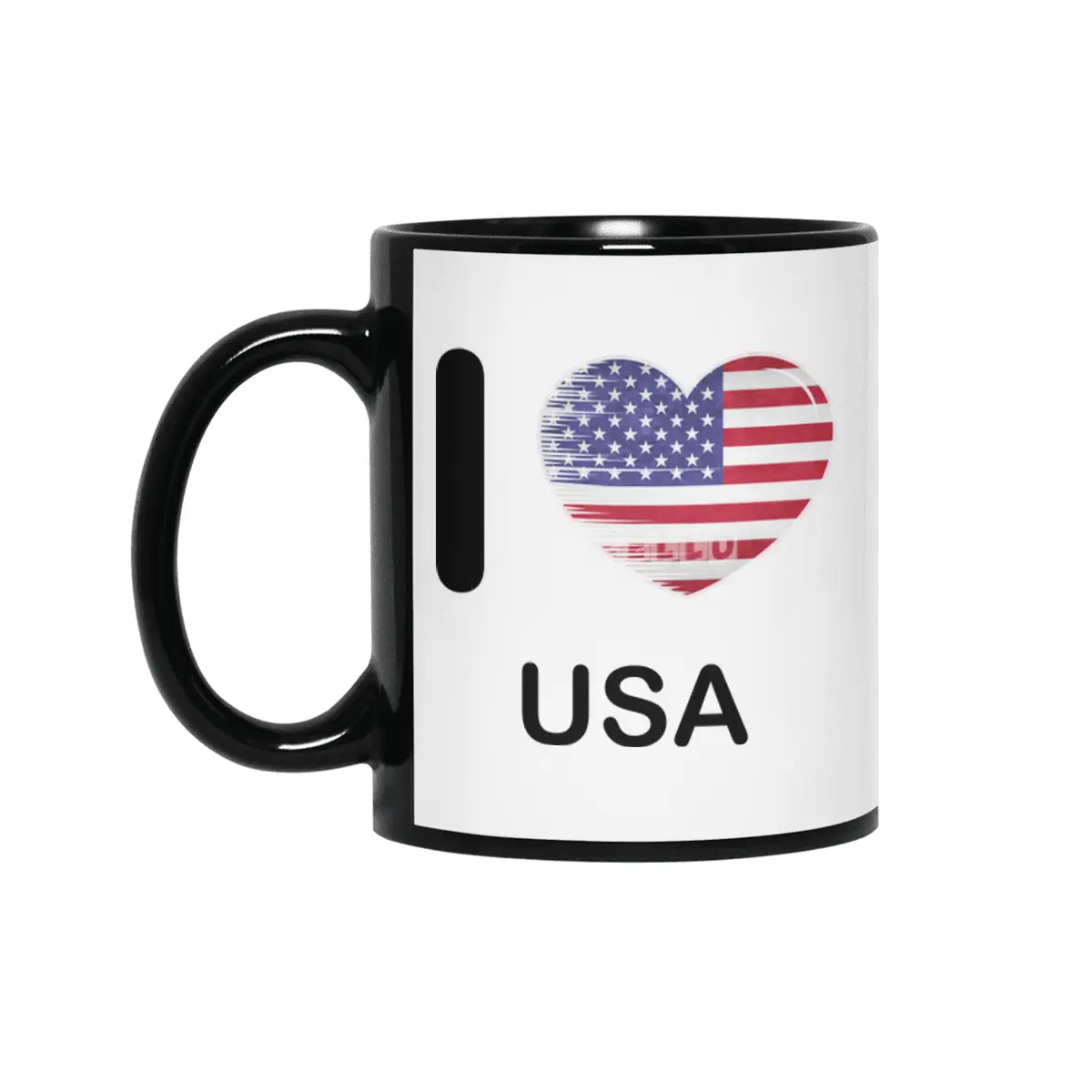 I Love America USA, My Home, My Country Siyah Kupa