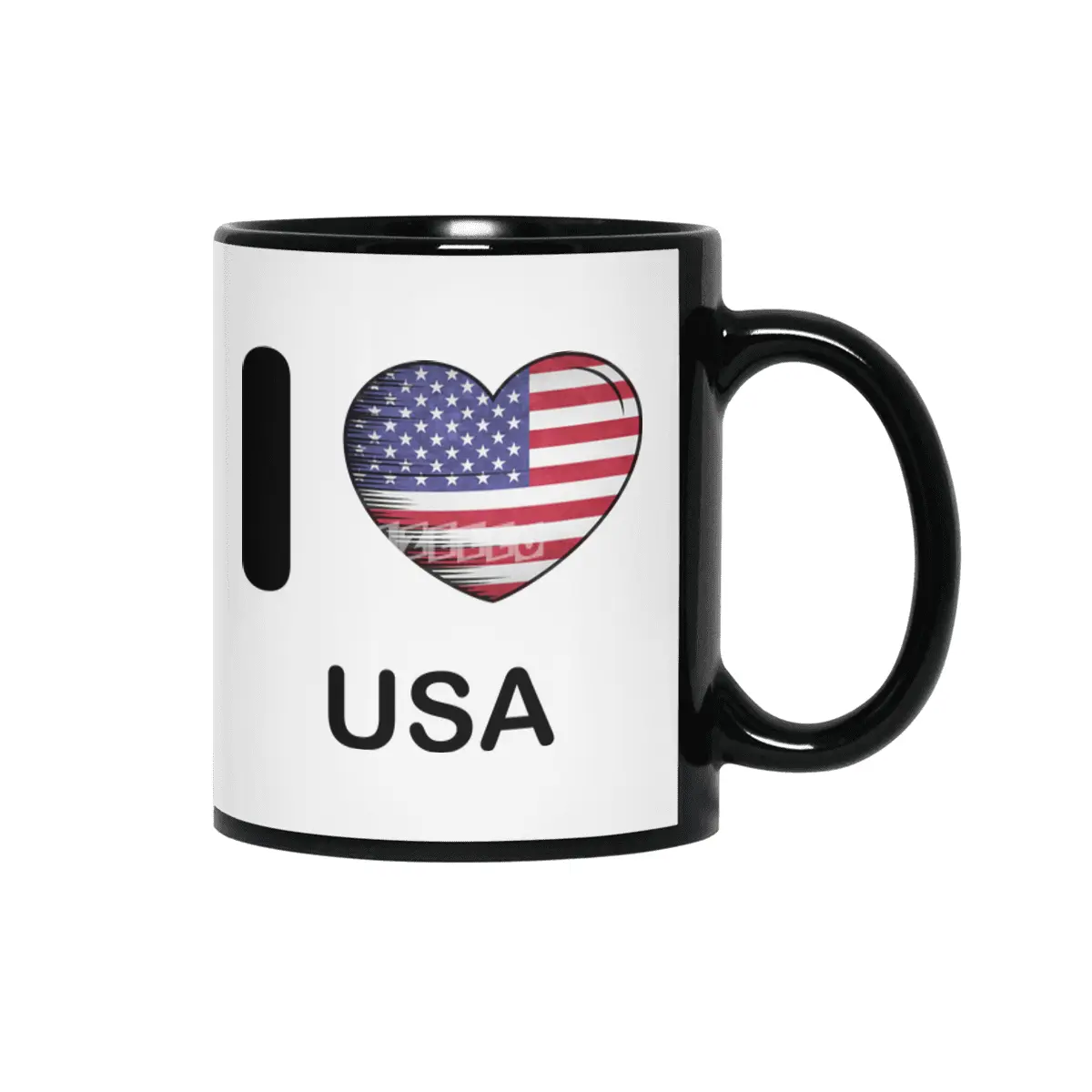I Love America USA, My Home, My Country Siyah Kupa