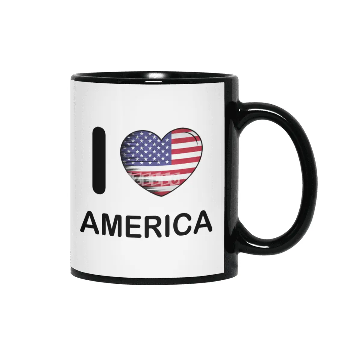 I Love America USA, My Home, My Country Siyah Kupa