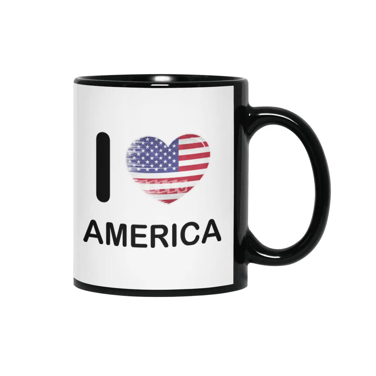 I Love America USA, My Home, My Country Siyah Kupa