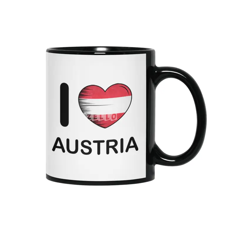 I Love Austria, My Homeland, My Country Siyah Kupa