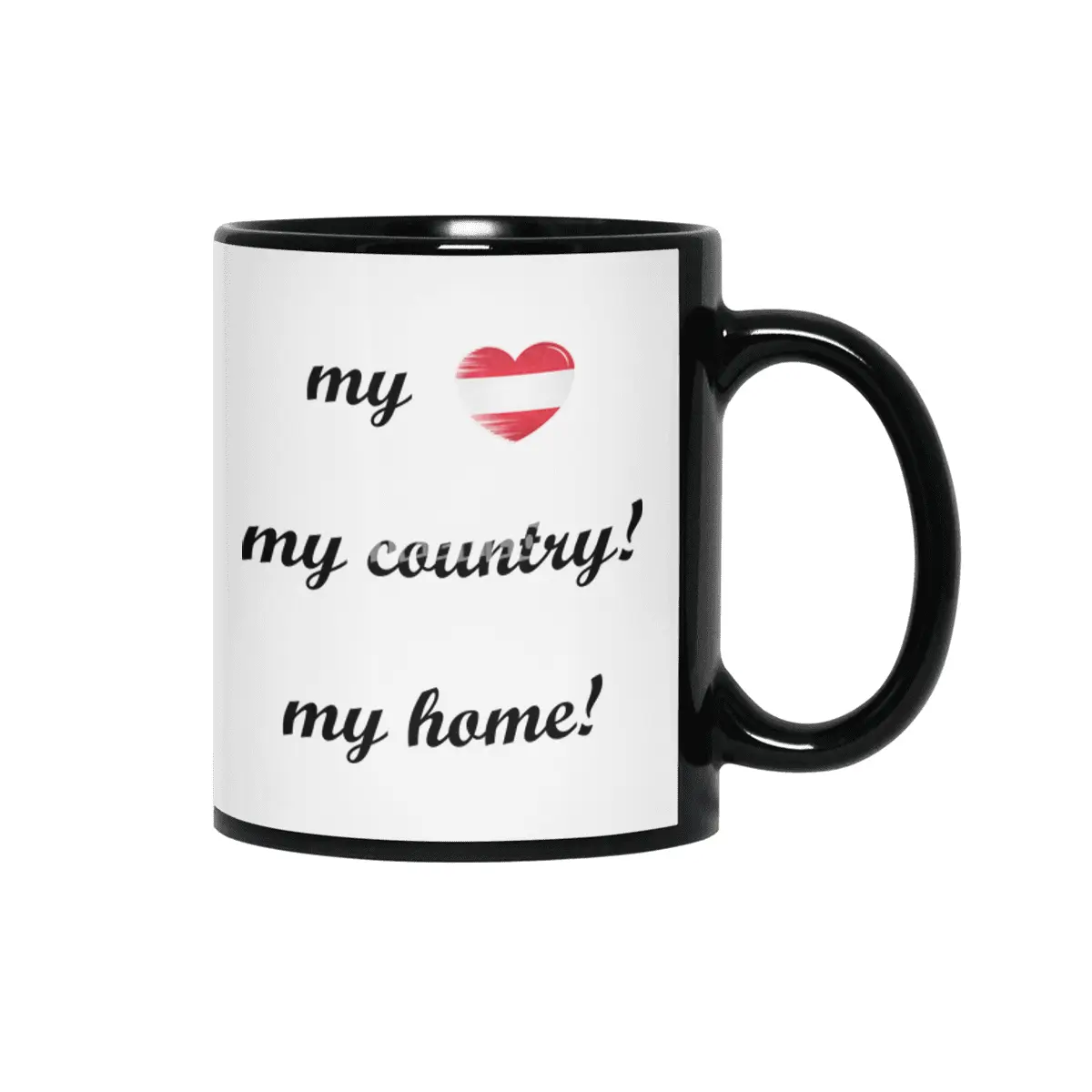 I Love Austria, My Homeland, My Country Siyah Kupa