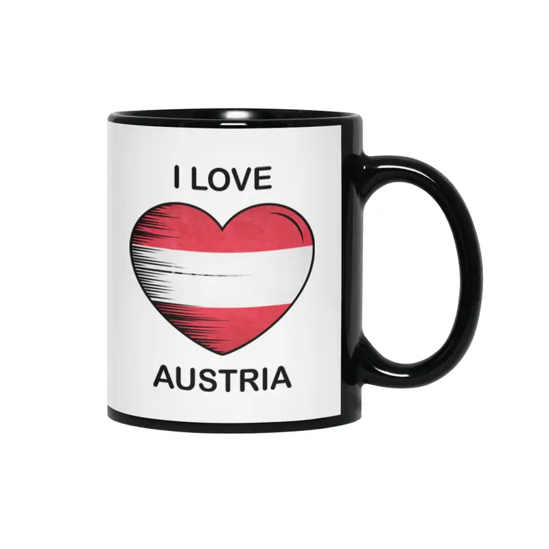 I Love Austria, My Homeland, My Country Siyah Kupa