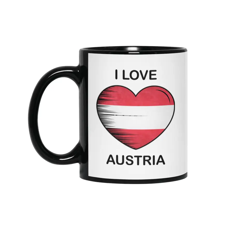 I Love Austria, My Homeland, My Country Siyah Kupa
