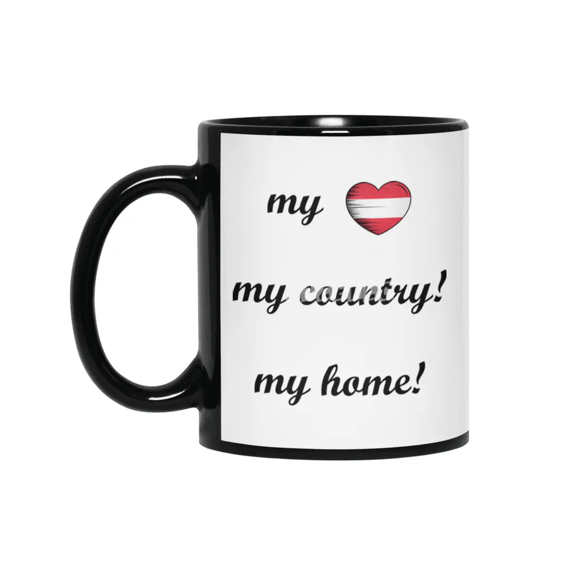 I Love Austria, My Homeland, My Country Siyah Kupa